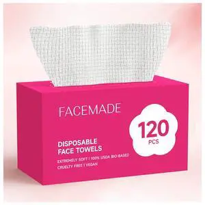 120 Count Disposable Face Towels, 100% USDA Biobased Face Towelettes Disposable, Clean Facial Towels for Makeup and Clean Skin, Super Soft and Thick Dry Wipes Club 120 Count Disposable Face Towels, 100% USDA Biobased Face Towelettes Disposable, Clean Facial Towels for Makeup and Clean Skin, Super Soft and Thick Dry Wipes Club