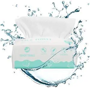Disposable Face Towel, Soft Dry Wipe, Lint Free, Dry Wet Use for Sensitive Skin, Cotton Facial Tissue, Makeup Removing, Surface Cleaning 7.87 * 7.87inch, 80Count Disposable Face Towel, Soft Dry Wipe, Lint Free, Dry Wet Use for Sensitive Skin, Cotton Facial Tissue, Makeup Removing, Surface Cleaning 7.87 * 7.87inch, 80Count