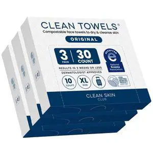 Clean Towels XL®, Travel Pack 100% USDA Biobased Disposable Face Towel, Eczema Association Accepted,Dry Wipes, TSA-Approved Travel Essential, 3 Packs, 30 ct Total Clean Towels XL®, Travel Pack 100% USDA Biobased Disposable Face Towel, Eczema Association Accepted,Dry Wipes, TSA-Approved Travel Essential, 3 Packs, 30 ct Total
