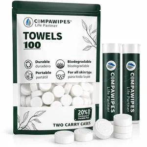 100 PCS Compressed Towel Tablets - Travel Disposable Towels, Compressed Hiking Toilet Paper, Wilderness Wipes, Compact Toilet Paper, Disposable Compressed Face Towel for Camping, Backpacking & Beauty 100 PCS Compressed Towel Tablets - Travel Disposable Towels, Compressed Hiking Toilet Paper, Wilderness Wipes, Compact Toilet Paper, Disposable Compressed Face Towel for Camping, Backpacking & Beauty