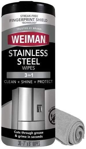Stainless Steel Cleaner & Polish Kit, 1 Wipes & Cloth, Anti-Fingerprint, Removes Grease, Water Spots, Streaks & Residue, Polishing Cleaner Safe for Appliances, Chrome, Sinks & Grill Exteriors Stainless Steel Cleaner & Polish Kit, 1 Wipes & Cloth, Anti-Fingerprint, Removes Grease, Water Spots, Streaks & Residue, Polishing Cleaner Safe for Appliances, Chrome, Sinks & Grill Exteriors