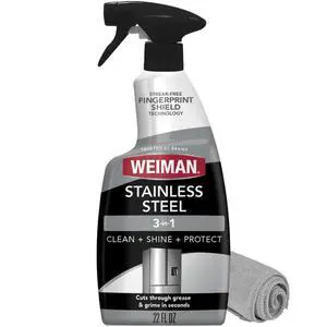 Stainless Steel Cleaner & Polish, Anti Fingerprint Spray Stainless Steel Cloth, Water Spots & Grease, No Streaks or Residue, Safe for Metal Polish, Chrome, Appliances, Fridge, Sinks & Grills Stainless Steel Cleaner & Polish, Anti Fingerprint Spray Stainless Steel Cloth, Water Spots & Grease, No Streaks or Residue, Safe for Metal Polish, Chrome, Appliances, Fridge, Sinks & Grills