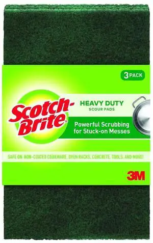 Heavy Duty Scouring Pad, Dish Scrubber for Kitchen + Outdoor, 3 Scrub Pads for Uncoated Pots and Pans, Cast Iron Cooktops, Grill Grates, Oven Racks, & BBQ, Durable, Long-Lasting Heavy Duty Scouring Pad, Dish Scrubber for Kitchen + Outdoor, 3 Scrub Pads for Uncoated Pots and Pans, Cast Iron Cooktops, Grill Grates, Oven Racks, & BBQ, Durable, Long-Lasting