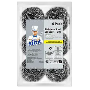 Stainless Steel Scourer, Pack of 6, 30g Stainless Steel Scourer, Pack of 6, 30g
