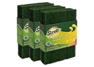 Scouring Pads - Heavy Duty Household Cleaning Scrubber with Non-Scratch Anti-Grease Technology - Reusable Scrubbing Pads - Green, 12 Pack Scouring Pads - Heavy Duty Household Cleaning Scrubber with Non-Scratch Anti-Grease Technology - Reusable Scrubbing Pads - Green, 12 Pack