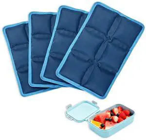 Small Ice Packs for Lunch Boxes 6"x4"x0.7" Slim Reusable Gel Cold Packs, 4PCS Flexible Long Lasting Freezer Packs for Lunch Bags, Coolers & Travel, for Kids School Lunch, Camping or Picnic Small Ice Packs for Lunch Boxes 6"x4"x0.7" Slim Reusable Gel Cold Packs, 4PCS Flexible Long Lasting Freezer Packs for Lunch Bags, Coolers & Travel, for Kids School Lunch, Camping or Picnic