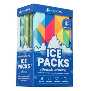 Slim Ice Packs for Lunch Boxes and Coolers, 4 Pack Reusable Gel Freezer Packs with Bold Colorful Designs, BPA-Free Food Safe Non-Toxic Cold Packs, Long Lasting Ice Packs for Adults and Kids 4.5 x 6 In Slim Ice Packs for Lunch Boxes and Coolers, 4 Pack Reusable Gel Freezer Packs with Bold Colorful Designs, BPA-Free Food Safe Non-Toxic Cold Packs, Long Lasting Ice Packs for Adults and Kids 4.5 x 6 In