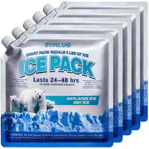 Cooler Ice Packs, 5 Pack Reusable Ice Packs for Coolers Long Lasting Freezer Packs for Cooler Bag, Lunch Bags, Cooler Backpacks Cooler Ice Packs, 5 Pack Reusable Ice Packs for Coolers Long Lasting Freezer Packs for Cooler Bag, Lunch Bags, Cooler Backpacks