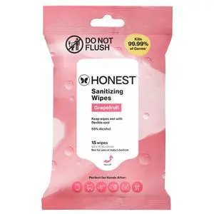 Grapefruit Grove Sanitizing Wipes, Kills 99.99% of Germs, Safe for All Hands, Antibacterial, Dermatologist Tested, 15 Count Grapefruit Grove Sanitizing Wipes, Kills 99.99% of Germs, Safe for All Hands, Antibacterial, Dermatologist Tested, 15 Count