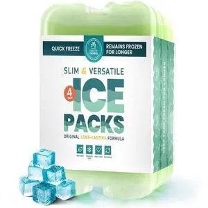 Ice Pack - Freezer Packs - Original Cool Pack | Slim & Long-Lasting Ice Packs for Your Cooler Bag (4) Ice Pack - Freezer Packs - Original Cool Pack | Slim & Long-Lasting Ice Packs for Your Cooler Bag (4)