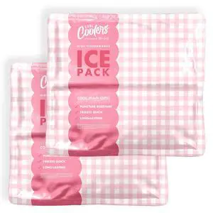 Cool Coolers Reusable Ice Packs for Coolers Large Long-Lasting Freezer Packs, Puncture Resistant BPA-Free Gel Ice Packs for Coolers, Lunch Boxes, Camping & Picnic, 2PK, Pink Gingham Cool Coolers Reusable Ice Packs for Coolers Large Long-Lasting Freezer Packs, Puncture Resistant BPA-Free Gel Ice Packs for Coolers, Lunch Boxes, Camping & Picnic, 2PK, Pink Gingham