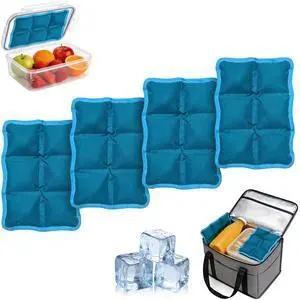 4pcs Reusable Ice Packs for Lunch Boxes & Coolers, (6x4x0.7) Slim Freezer Packs for Lunch Bags, Small Non-Toxic Cooler for Picnic & Camping 4pcs Reusable Ice Packs for Lunch Boxes & Coolers, (6x4x0.7) Slim Freezer Packs for Lunch Bags, Small Non-Toxic Cooler for Picnic & Camping