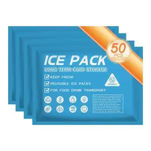 50PCS Ice Packs for Coolers Shipping Lunch Box - Cold Cooler Bag Long Lasting Reusable Ice Pack Gel Freezer Packs for Camping Beach Fishing Shipping Food 50PCS Ice Packs for Coolers Shipping Lunch Box - Cold Cooler Bag Long Lasting Reusable Ice Pack Gel Freezer Packs for Camping Beach Fishing Shipping Food