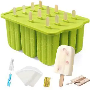 Popsicles Molds, 12 Pieces Silicone Popsicle Molds Easy-Release BPA-free Popsicle Maker Molds Ice Pop Molds Homemade Popsicle Ice Pop Maker with 50PCS Popsicle Sticks+Cleaning Brush Popsicles Molds, 12 Pieces Silicone Popsicle Molds Easy-Release BPA-free Popsicle Maker Molds Ice Pop Molds Homemade Popsicle Ice Pop Maker with 50PCS Popsicle Sticks+Cleaning Brush