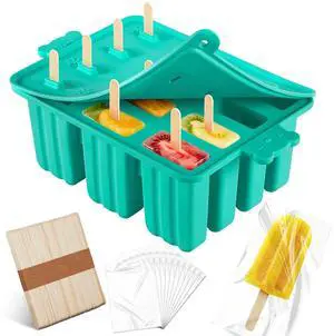 Popsicles Molds Silicone, Bpa-free ice Pop Mold Food Grade Popsicle Maker With 50 Popsicle Sticks 50 Popsicle Bag For Kids Easy Cleanup (Blue, 12 Cavities) Popsicles Molds Silicone, Bpa-free ice Pop Mold Food Grade Popsicle Maker With 50 Popsicle Sticks 50 Popsicle Bag For Kids Easy Cleanup (Blue, 12 Cavities)
