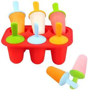Silicone Popsicles Molds for Toddlers, 6-Cavity Non-BPA Premium Silicone Small Popsicle Molds, Ice Pop Mold with 6 Colorful Reusable Sticks for Kids (Red) Silicone Popsicles Molds for Toddlers, 6-Cavity Non-BPA Premium Silicone Small Popsicle Molds, Ice Pop Mold with 6 Colorful Reusable Sticks for Kids (Red)