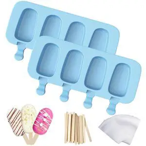 2 Pack Popsicles Molds, Silicone Ice Cake Pop Molds Reusable Popsicle Maker Ice Pop Cakesicle Molds with 50 Wooden Sticks & 50 Popsicle Bags for Homemade DIY Popsicles 2 Pack Popsicles Molds, Silicone Ice Cake Pop Molds Reusable Popsicle Maker Ice Pop Cakesicle Molds with 50 Wooden Sticks & 50 Popsicle Bags for Homemade DIY Popsicles