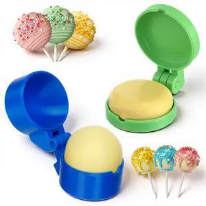 2 Pcs Mini Round and Disc Cake Pop Mold Shapes Press Set, Small Sphere and Disc Cake Pop Cutter and Pusher, Baking Tools Accessories for Home Baking, Birthday Parties, Wedding Desserts 2 Pcs Mini Round and Disc Cake Pop Mold Shapes Press Set, Small Sphere and Disc Cake Pop Cutter and Pusher, Baking Tools Accessories for Home Baking, Birthday Parties, Wedding Desserts