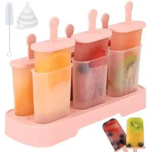 Popsicles Molds Set, 6 PCS Ice Pop Mold,Homemade Ice Cream Mould with Sticks, Popsicle Maker(Pink) Popsicles Molds Set, 6 PCS Ice Pop Mold,Homemade Ice Cream Mould with Sticks, Popsicle Maker(Pink)