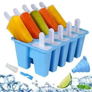 Silicone Popsicle Molds 10-cavity, DIY Ice Pop Mold for Kids Adult Teens, BPA Free Ice Cream Molds for Party Yogurt Juice Smoothies Sticks Silicone Popsicle Molds 10-cavity, DIY Ice Pop Mold for Kids Adult Teens, BPA Free Ice Cream Molds for Party Yogurt Juice Smoothies Sticks