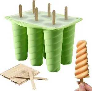 Popsicles Molds, 6 Cavity Ice Pop Mold with 20pcs Wooden Sticks, Silicone Popsicle Mold, Easy Release Ice Cream Molds, BPA Free Ice Cream Maker for Summer Party, Homemade Popsicles Frozen Dessert Popsicles Molds, 6 Cavity Ice Pop Mold with 20pcs Wooden Sticks, Silicone Popsicle Mold, Easy Release Ice Cream Molds, BPA Free Ice Cream Maker for Summer Party, Homemade Popsicles Frozen Dessert