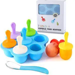 Silicone Popsicle Molds, Ice Pop Molds, Storage Container for Homemade Food, Kids Ice Cream DIY Pop Molds - BPA Free (Blue) Silicone Popsicle Molds, Ice Pop Molds, Storage Container for Homemade Food, Kids Ice Cream DIY Pop Molds - BPA Free (Blue)