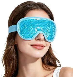 Cooling Eye Mask for Puffy Eyes, Cold Eye Mask Eye Ice Pack for After Eyes Surgery, Tension Stress Relief, Itchy Eyes, Headaches, Dark Circles - Blue Cooling Eye Mask for Puffy Eyes, Cold Eye Mask Eye Ice Pack for After Eyes Surgery, Tension Stress Relief, Itchy Eyes, Headaches, Dark Circles - Blue