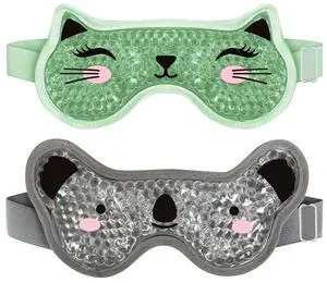 Kids Ice Packs 2 Packs Cooling Eye Mask with Soft Plush Backing for Children Boo Boos Sinus Headache Fever Patch for Kids (Green+Grey) Kids Ice Packs 2 Packs Cooling Eye Mask with Soft Plush Backing for Children Boo Boos Sinus Headache Fever Patch for Kids (Green+Grey)