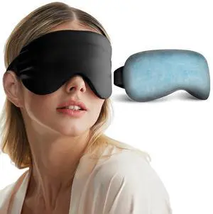 Cooling Eye Mask for Dark Circles Puffiness - Fsa Eligible Items Hsa, Cold Compress for Puffy Eyes Migraines Headache Sleeping After Surgery, Gentle Weighted Travel Essentials Gel Ice Pack (Black) Cooling Eye Mask for Dark Circles Puffiness - Fsa Eligible Items Hsa, Cold Compress for Puffy Eyes Migraines Headache Sleeping After Surgery, Gentle Weighted Travel Essentials Gel Ice Pack (Black)