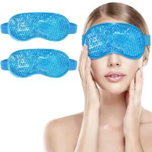 2Pack Cold Cooling Eye Mask, Reusable Hot Colder Therapy Gel Bead with Plush Backing for Puffiness Migraine Stress Relief Skin Care Dry Eyes 2Pack Cold Cooling Eye Mask, Reusable Hot Colder Therapy Gel Bead with Plush Backing for Puffiness Migraine Stress Relief Skin Care Dry Eyes