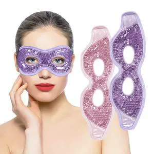 Cooling Gel Eye Mask with Eye Holes, 2 PCS Cold Eye Packs for Puffiness & Swelling, Reusable Hot Cold Compress Heat Ice Gel Pack, Purple and Pink Cooling Gel Eye Mask with Eye Holes, 2 PCS Cold Eye Packs for Puffiness & Swelling, Reusable Hot Cold Compress Heat Ice Gel Pack, Purple and Pink