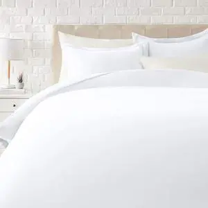 Lightweight Wrinkle-Resistant Microfiber 3 Piece Duvet Cover Set with Zipper Closure, Full/Queen, Bright White Lightweight Wrinkle-Resistant Microfiber 3 Piece Duvet Cover Set with Zipper Closure, Full/Queen, Bright White