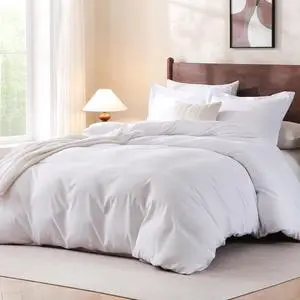 Duvet Cover Queen Size - 3 Pieces Microfiber Duvet Cover Set with Zipper Closure - Lightweight & Easy Care - 1 Comforter Cover & 2 Pillow Shams - Comforter Not Included (White) Duvet Cover Queen Size - 3 Pieces Microfiber Duvet Cover Set with Zipper Closure - Lightweight & Easy Care - 1 Comforter Cover & 2 Pillow Shams - Comforter Not Included (White)