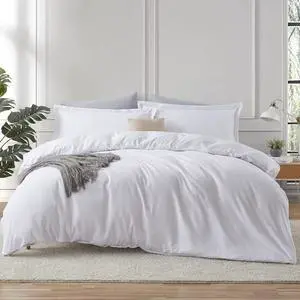 White Duvet Cover Queen Size - 3 Piece Queen Duvet Cover Set, Soft Double Brushed Queen Size Duvet Covers with Button Closure, 1 Duvet Cover 90x90 inches and 2 Pillow Shams White Duvet Cover Queen Size - 3 Piece Queen Duvet Cover Set, Soft Double Brushed Queen Size Duvet Covers with Button Closure, 1 Duvet Cover 90x90 inches and 2 Pillow Shams