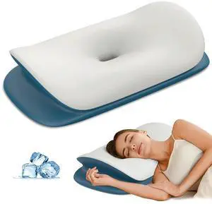 Cervical Neck Pillow - Ergonomic Memory Foam Contour Pillows for Side, Back & Stomach Sleepers, Cervical Pillow for Neck Support Sleeping with Breathable Cover Cervical Neck Pillow - Ergonomic Memory Foam Contour Pillows for Side, Back & Stomach Sleepers, Cervical Pillow for Neck Support Sleeping with Breathable Cover