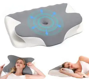 Cervical Neck Pillow for Neck Pain Relief, Ergonomic Contour Orthopedic Cooling Odorless Memory Foam Pillow, High-Density Slow Rebound, Support Side Back Stomach Sleepers with Washable Pillowcase Cervical Neck Pillow for Neck Pain Relief, Ergonomic Contour Orthopedic Cooling Odorless Memory Foam Pillow, High-Density Slow Rebound, Support Side Back Stomach Sleepers with Washable Pillowcase