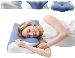 Cervical Neck Pillow - Side Sleeper Pillow - Egonomic Neck Support, Orthopedic Memory Foam Pillows, Cervical Pillow for Neck and Shoulder - Cervical Neck Pillow for Sleeping Cervical Neck Pillow - Side Sleeper Pillow - Egonomic Neck Support, Orthopedic Memory Foam Pillows, Cervical Pillow for Neck and Shoulder - Cervical Neck Pillow for Sleeping