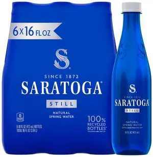 Spring Water Bottles, 6 Pack Still Bottled Water Recycled PET Plastic Bottles 16 Fl Oz Spring Water Bottles, 6 Pack Still Bottled Water Recycled PET Plastic Bottles 16 Fl Oz