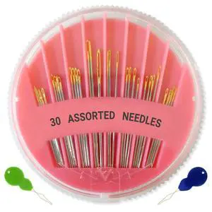 30 Pack Premium Hand Sewing Needles, Assorted Sizes, Large Eye Stitching Needles for Sewing, Repair & Embroidery 30 Pack Premium Hand Sewing Needles, Assorted Sizes, Large Eye Stitching Needles for Sewing, Repair & Embroidery