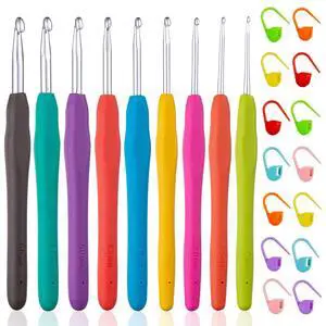 9 Sizes Crochet Hooks 2.06.0mm, Ergonomic Crochet Hook Set, Crochet Needles for Beginners, DIY Projects and Craft Lovers 9 Sizes Crochet Hooks 2.06.0mm, Ergonomic Crochet Hook Set, Crochet Needles for Beginners, DIY Projects and Craft Lovers