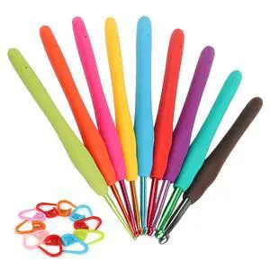 Crochet Hooks Ergonomic Soft Grip, 2mm-6mm Metal Crochet Set for Beginners, 19PCS Knitting Yarn Hook Kit w Stitch Marker, Knitting Needles for Arthritic Hands, Best DIY Craft Gift for Christmas Crochet Hooks Ergonomic Soft Grip, 2mm-6mm Metal Crochet Set for Beginners, 19PCS Knitting Yarn Hook Kit w Stitch Marker, Knitting Needles for Arthritic Hands, Best DIY Craft Gift for Christmas