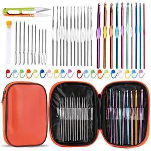 54 Pcs Crochet Hooks Set, 0.6mm-6.5mm Crochet Needles for Yarn Crochet Kits for Beginners, Ergonomic Crochet Hooks with Knitting Accessories, Crochet Supplies, Knitting Needles for Crocheters 54 Pcs Crochet Hooks Set, 0.6mm-6.5mm Crochet Needles for Yarn Crochet Kits for Beginners, Ergonomic Crochet Hooks with Knitting Accessories, Crochet Supplies, Knitting Needles for Crocheters