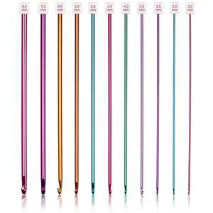 Long Crochet Hook Set, 11pcs Tunisian Multicolor Afghan Crochet Needles for Crocheting, 2mm(B)-8mm(L), Great Knitting & Crochet Supplies Tool for Beginner, Crocheter & Knitter Long Crochet Hook Set, 11pcs Tunisian Multicolor Afghan Crochet Needles for Crocheting, 2mm(B)-8mm(L), Great Knitting & Crochet Supplies Tool for Beginner, Crocheter & Knitter