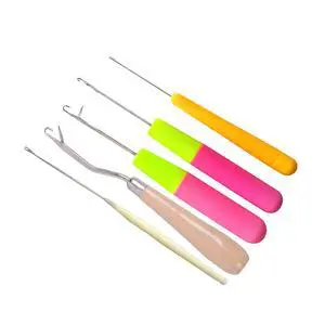 5 Different Sizes Latch Hook Crochet Needle Set Hair Crochet Hook Tools for Hair Braiding, Scarf & Rug Making and Crafts DIY 5 Different Sizes Latch Hook Crochet Needle Set Hair Crochet Hook Tools for Hair Braiding, Scarf & Rug Making and Crafts DIY