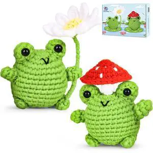 Crochet Kit for Beginners, Beginner Crochet Animal Kits for Adults with Step-by-Step Video Tutorials, DIY Knitting & Crocheting Craft Hobbies Supplies, 2 Pack Frog Amigurumi(40%+ Yarn) Crochet Kit for Beginners, Beginner Crochet Animal Kits for Adults with Step-by-Step Video Tutorials, DIY Knitting & Crocheting Craft Hobbies Supplies, 2 Pack Frog Amigurumi(40%+ Yarn)