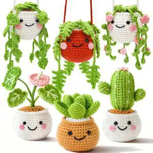 Crochet Kit for Beginners Crochet Starter Kits for Adults with Step by Step Video Amigurumi Kit, 6 Pcs Fake Hanging Potted Plants Family, DIY Craft Gifts for Crocheting Lovers Mother Teacher Crochet Kit for Beginners Crochet Starter Kits for Adults with Step by Step Video Amigurumi Kit, 6 Pcs Fake Hanging Potted Plants Family, DIY Craft Gifts for Crocheting Lovers Mother Teacher