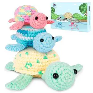 Crochet Kit for Beginners, Beginner Crochet Kit for Adults with Step-by-Step Video Tutorials, DIY Crochet Animal Kits Knitting Supplies, 3 Pack Turtle (40%+ Yarn) Crochet Kit for Beginners, Beginner Crochet Kit for Adults with Step-by-Step Video Tutorials, DIY Crochet Animal Kits Knitting Supplies, 3 Pack Turtle (40%+ Yarn)