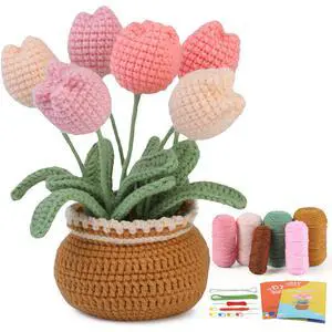 Crochet Kit for Beginners, Tulip Crochet Starter Kit Beginner for Complete Beginners Adults, Crocheting Knitting Kit with Step-by-Step Video Tutorials (Tulip) Crochet Kit for Beginners, Tulip Crochet Starter Kit Beginner for Complete Beginners Adults, Crocheting Knitting Kit with Step-by-Step Video Tutorials (Tulip)