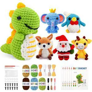 6 Pack Christmas Crochet Kit for Beginners Adults & Kids, Animal Crochet Patterns with Video Tutorial, DIY Starter Kit Includes Yarn, Hook, Gift for Craft Lovers 6 Pack Christmas Crochet Kit for Beginners Adults & Kids, Animal Crochet Patterns with Video Tutorial, DIY Starter Kit Includes Yarn, Hook, Gift for Craft Lovers