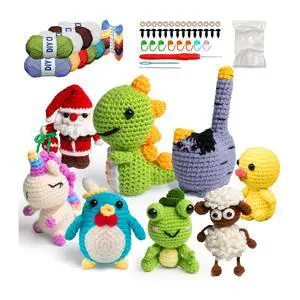 8Pcs Beginner Crochet Starter Kit, Creative Birthday Gifts for Adults & Kids, Popular DIY Patterns, 40% Extra Yarn Crochet Animals Kits with Step-by-Step Video Tutorials 8Pcs Beginner Crochet Starter Kit, Creative Birthday Gifts for Adults & Kids, Popular DIY Patterns, 40% Extra Yarn Crochet Animals Kits with Step-by-Step Video Tutorials